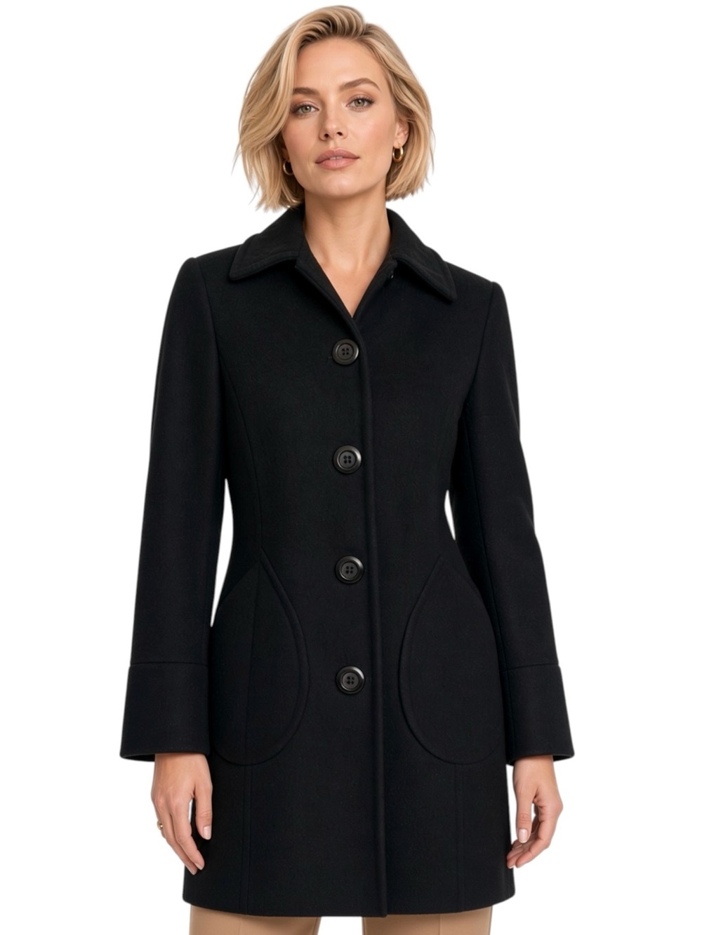 Ann Klein 90 y2k black coat